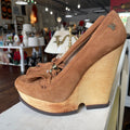 Sam Edelman brown suede wedge loafer pumps | 7.5
