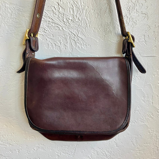 Vintage Coach Brown Leather Patricia Legacy Flap Shoulder Bag