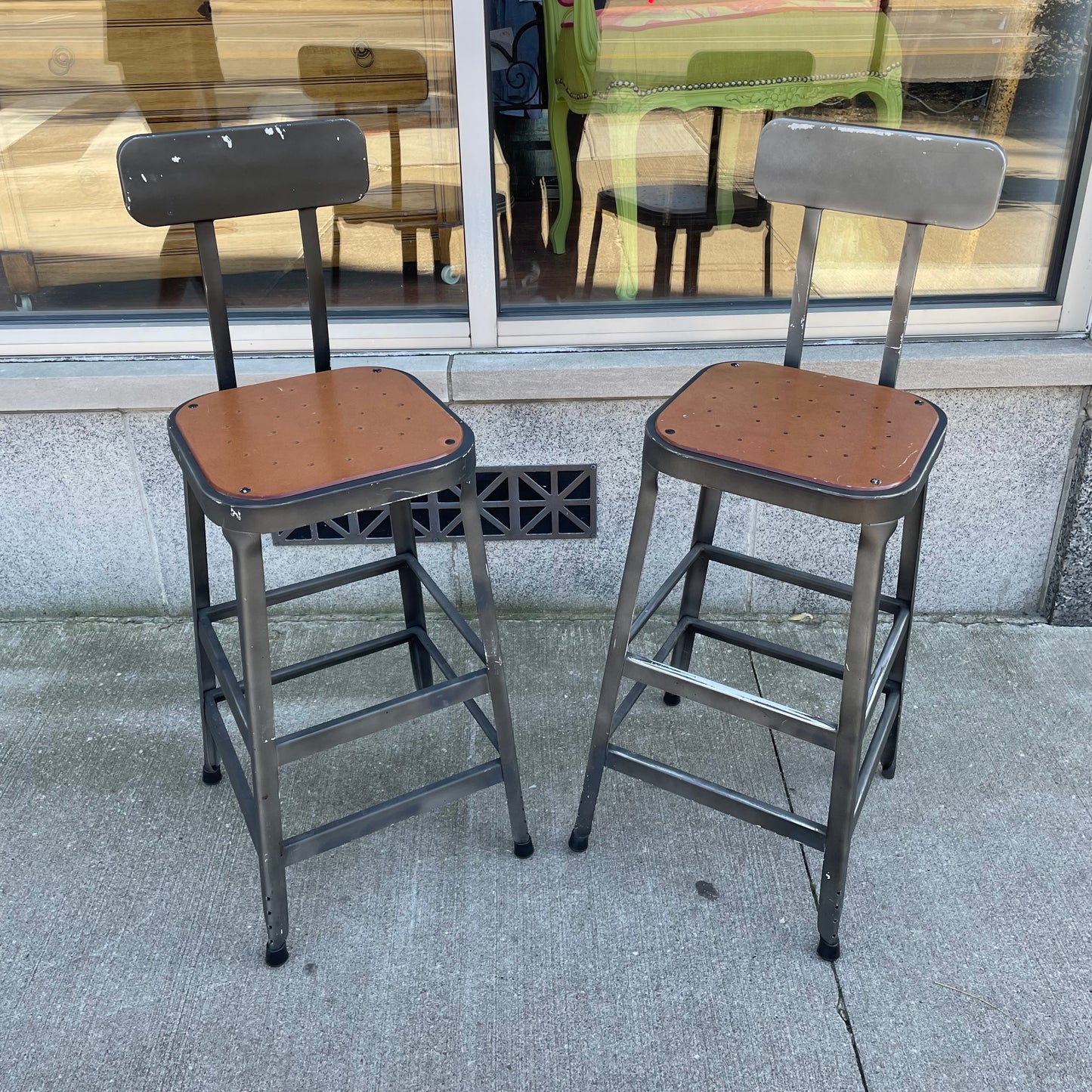 Industrial Bar Stools Set of 2