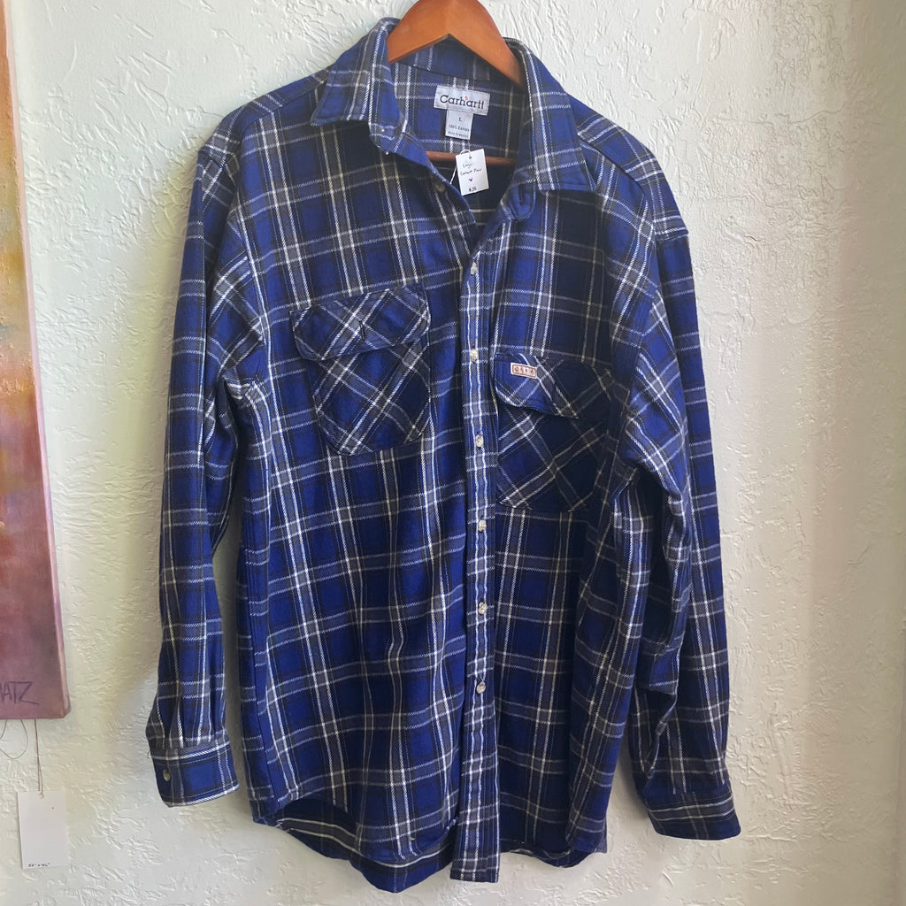 Blue Carhartt Plaid Flannel | Large
