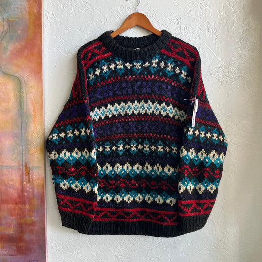 Vintage Cozy Wool Knit Sweater Large