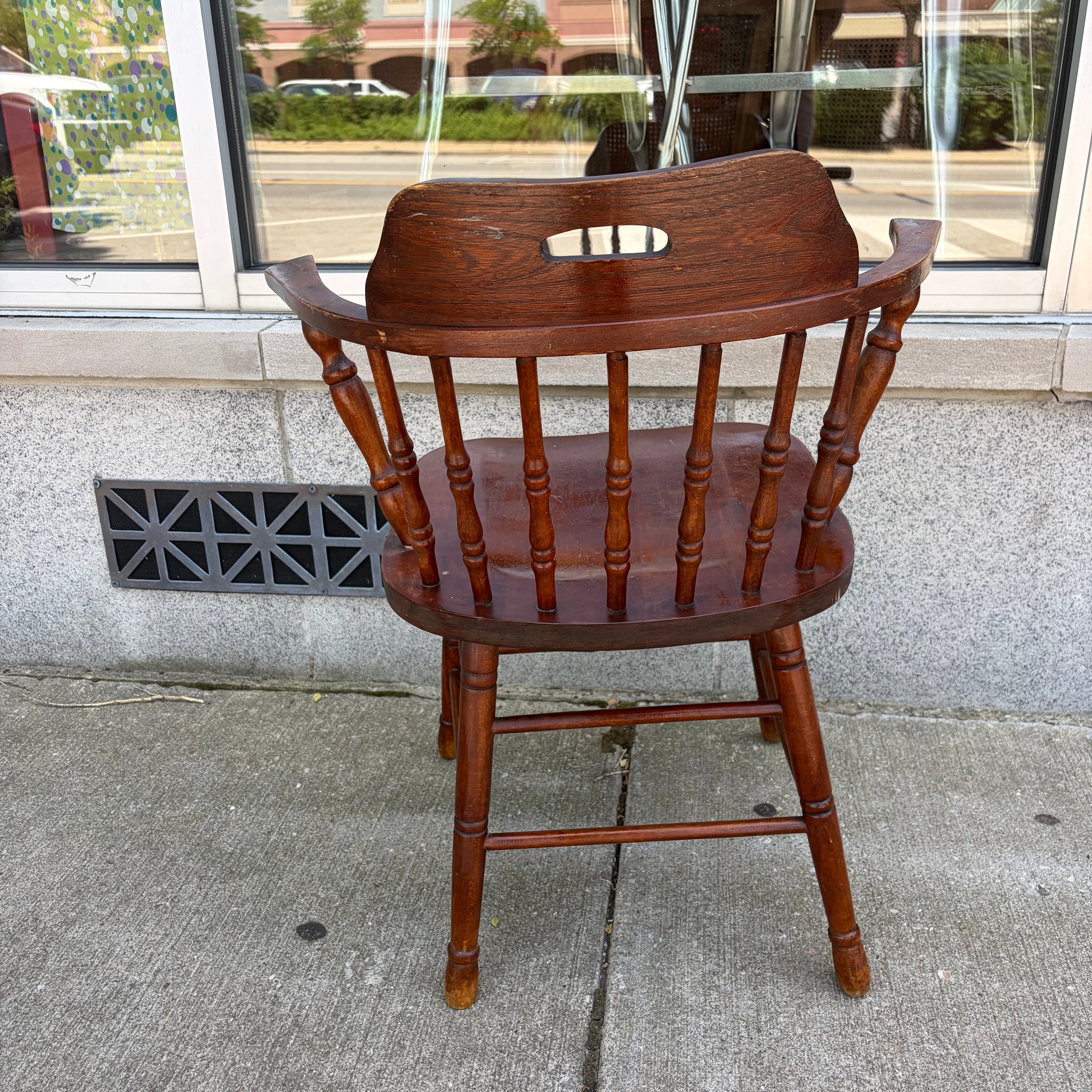 Antique Smoker's Bow Captain Arm Chair