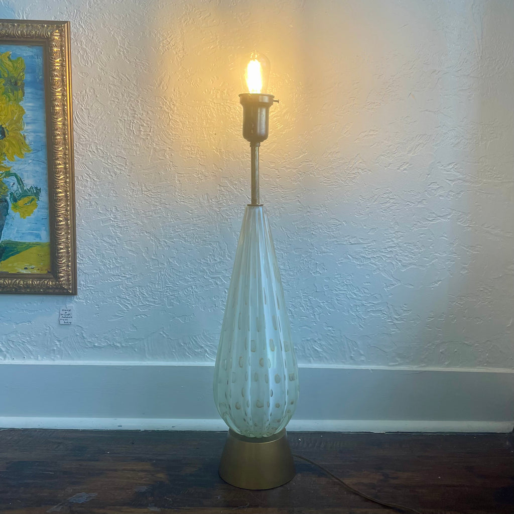 Barovier & Toso Murano Glass Gold Globe Table Lamp Mid-Century Modern