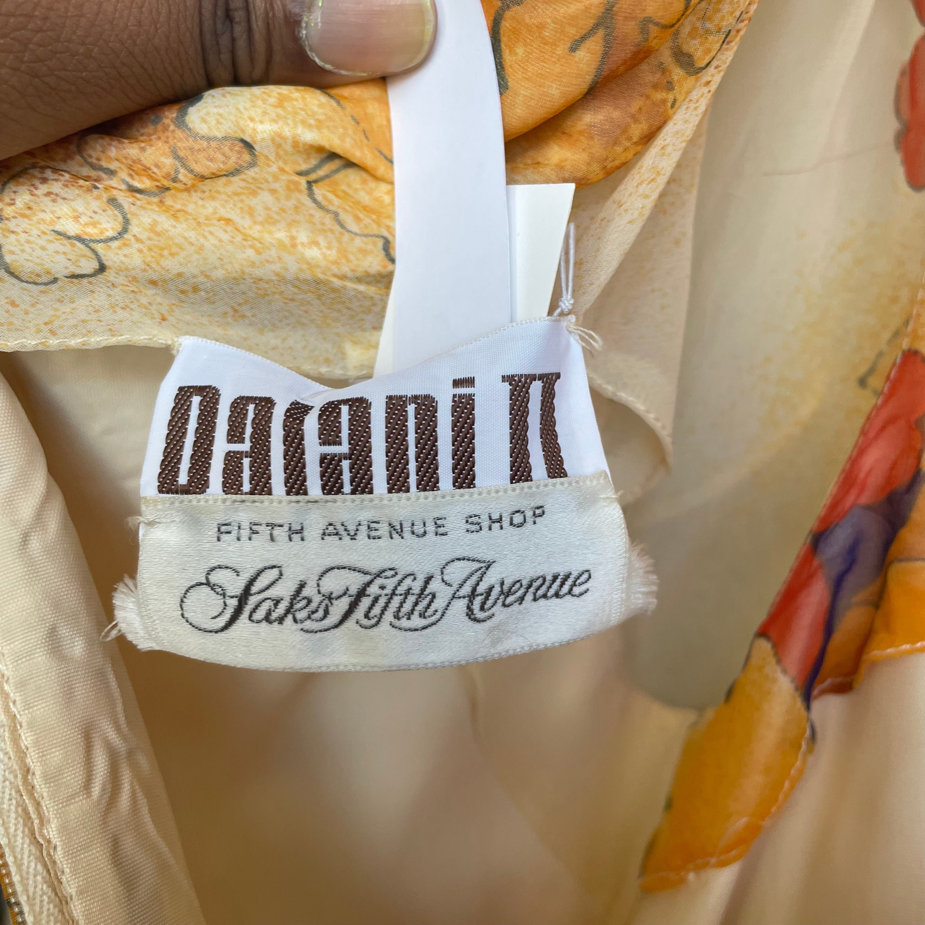Dalani II  Vintage Watercolor Print Tea Length Dress