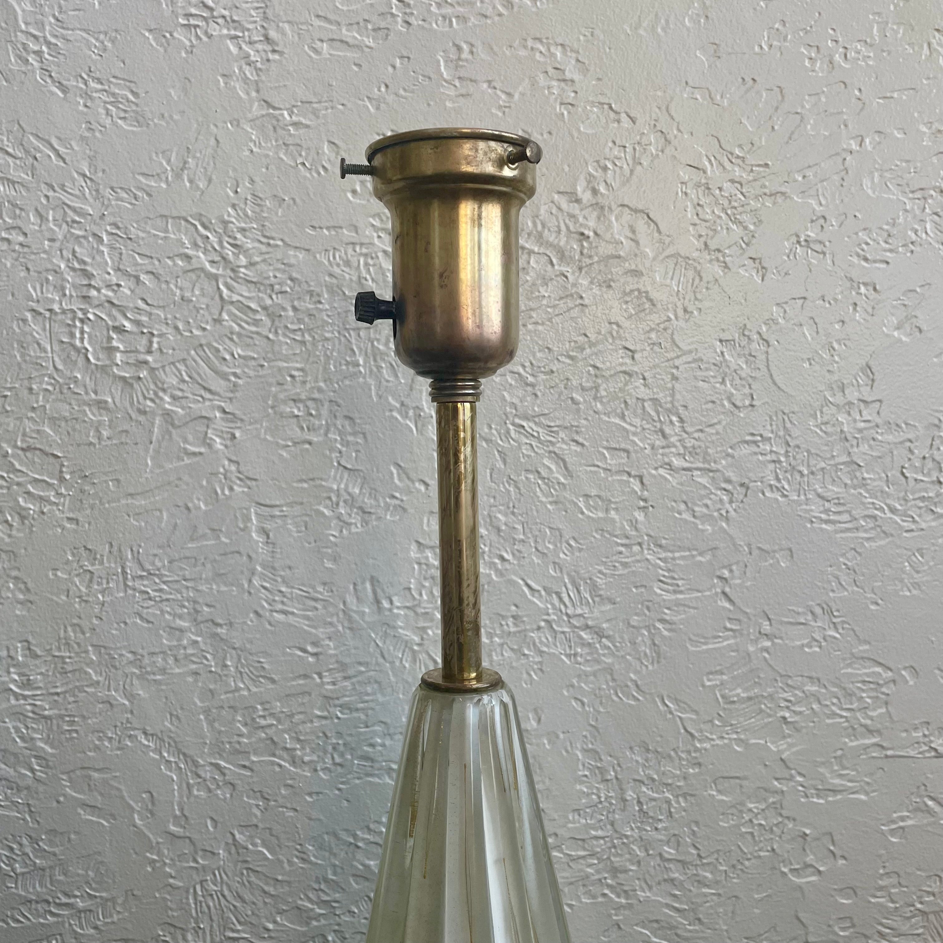 Barovier & Toso Murano Glass Gold Globe Table Lamp Mid-Century Modern