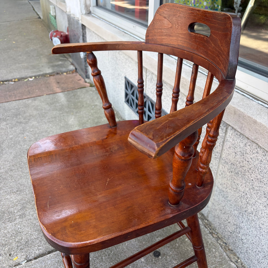 Antique Smoker's Bow Captain Arm Chair