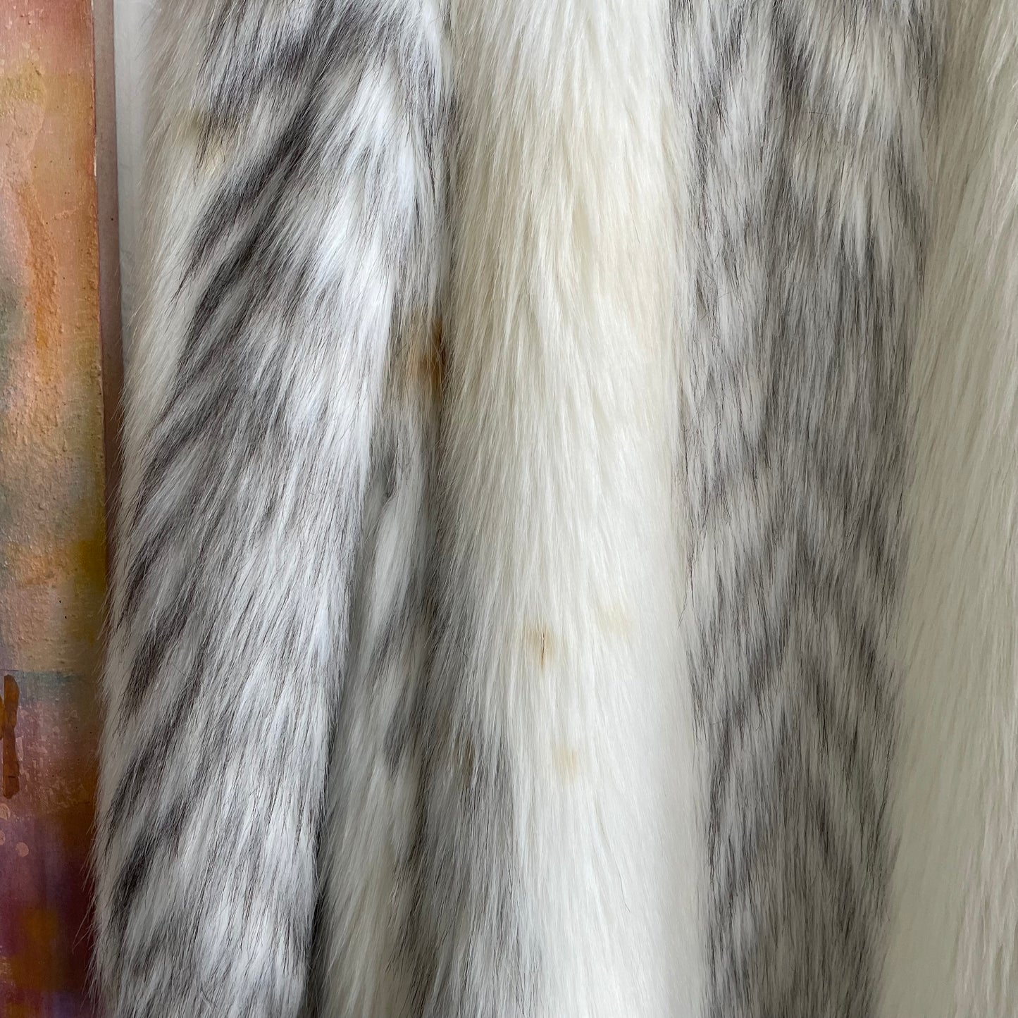 Faux Fur Coat with White and Silver Artic Fox | Medium