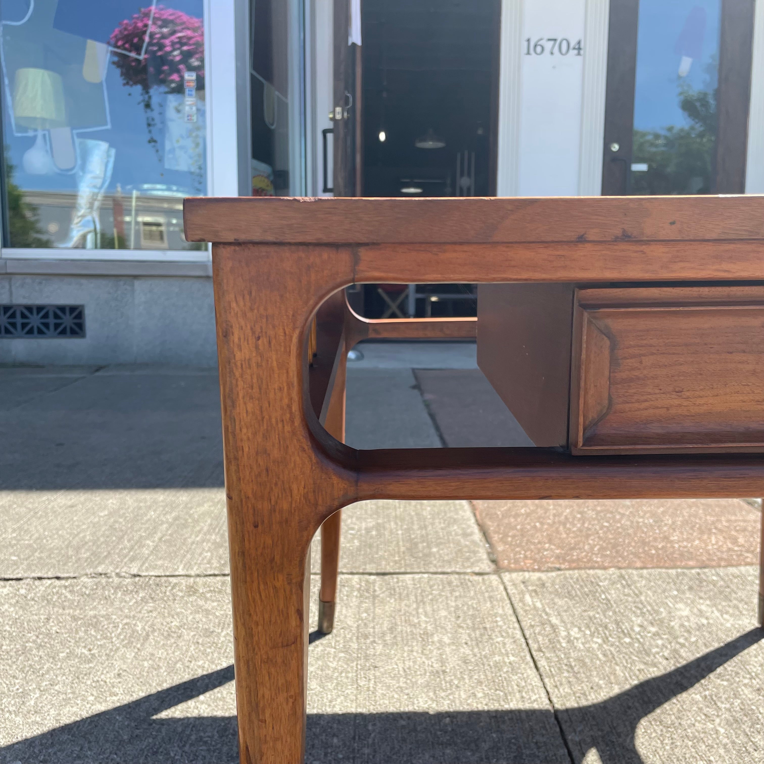 'Tiara' Series Walnut Mid-Century End Table by White Furniture