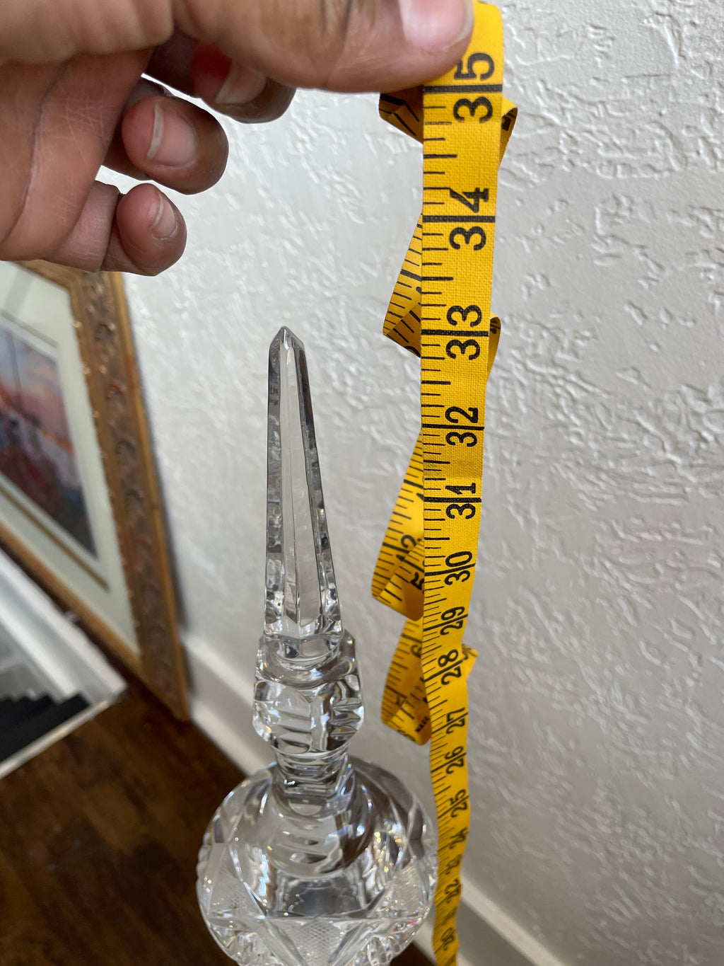 20th Century Beyer 33" Crystal Wine Decanter
