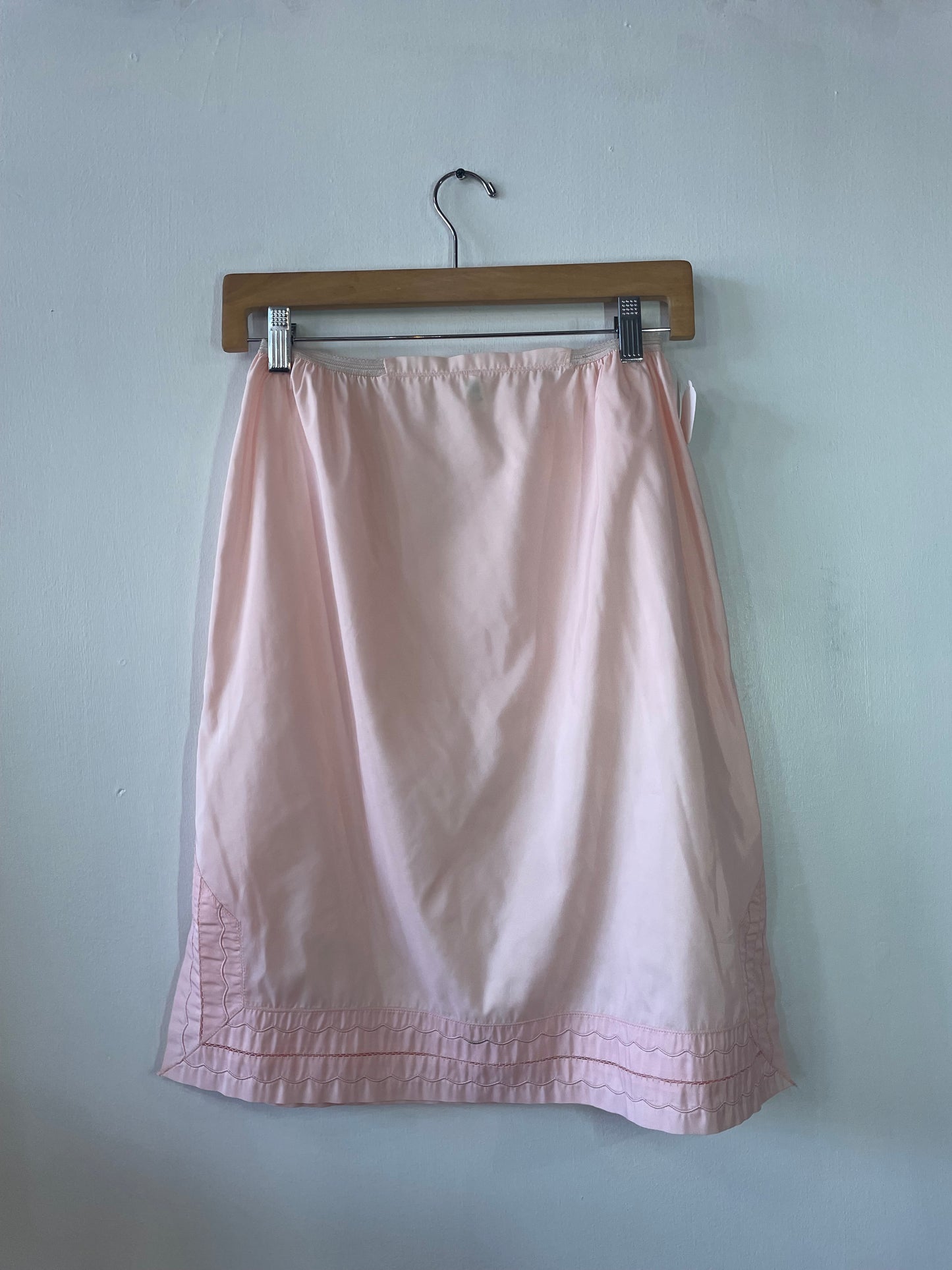 70s Light Pink Midi Slip Skirt