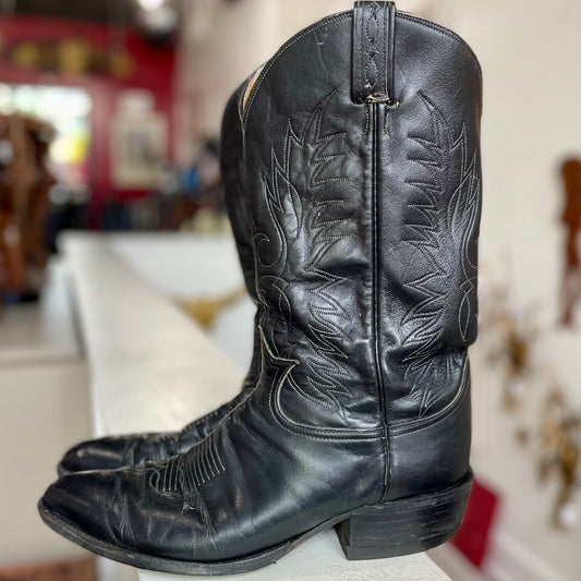 Black Vintage Cowboy Boots | Size 11.5