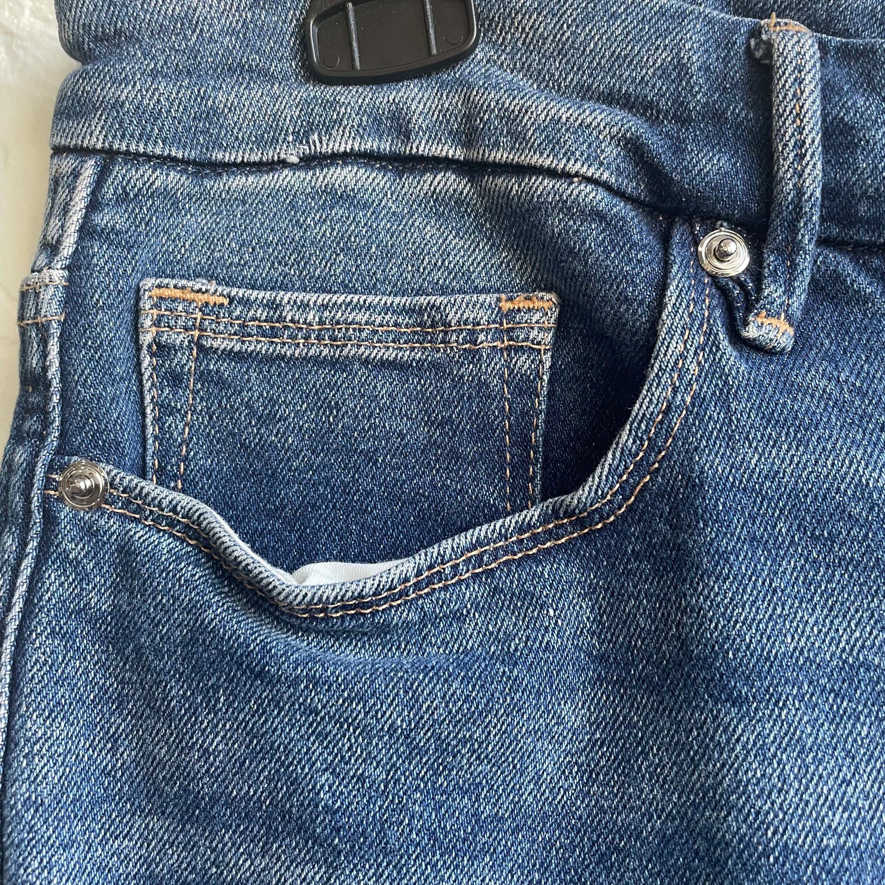 Good American Stretch Medium Wash Blue Jeans | Size 10/Large