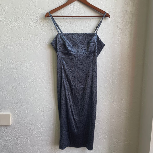 90’s Grey Black Evening Dress | Medium
