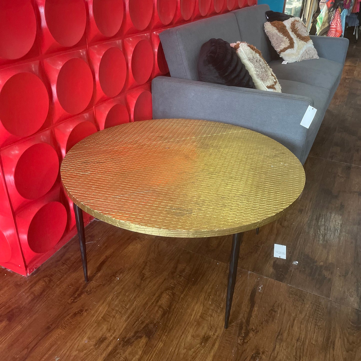 Judmont Round Cocktail Table w/ Embossed Top