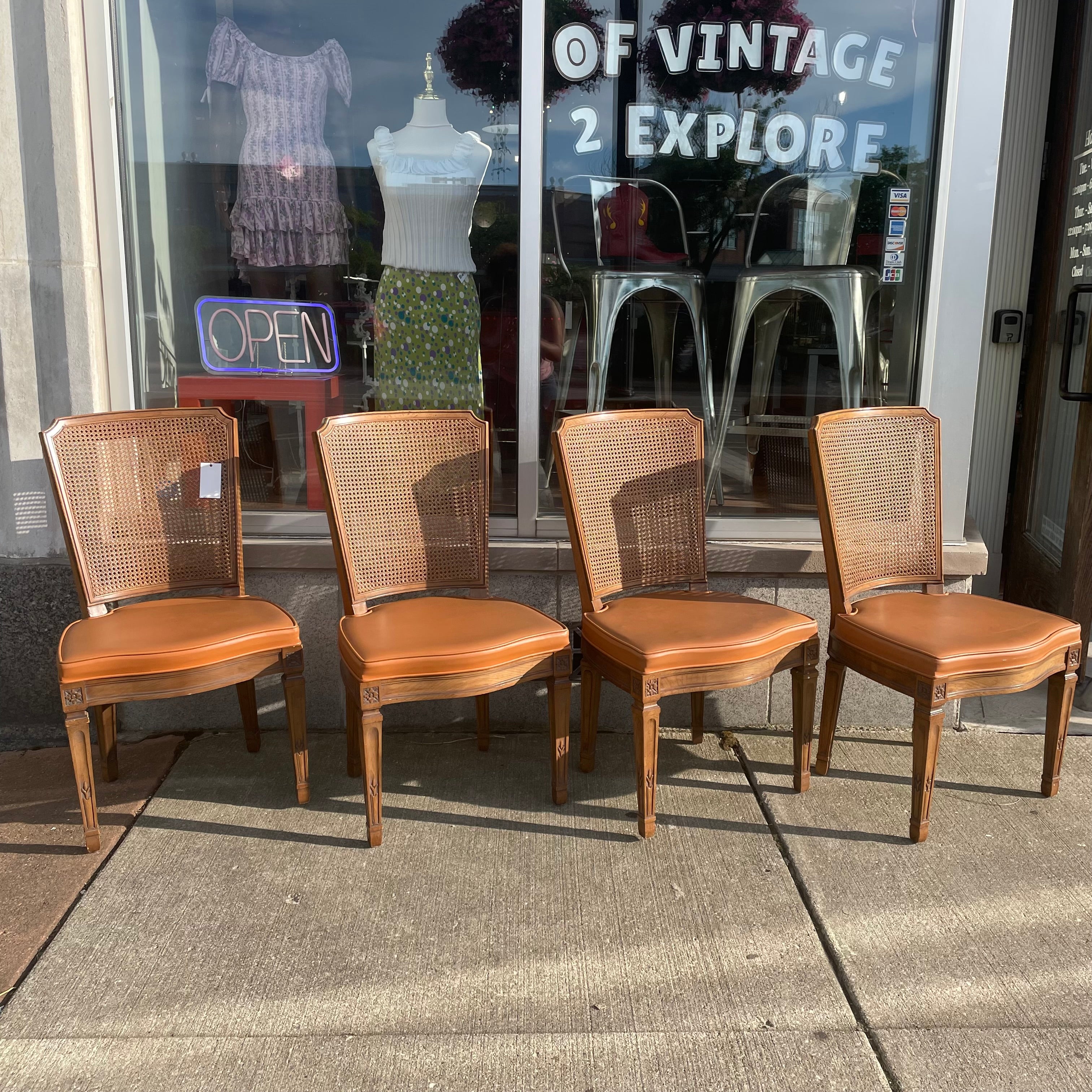 Mid-Century Henredon Cane Back Dining Chairs