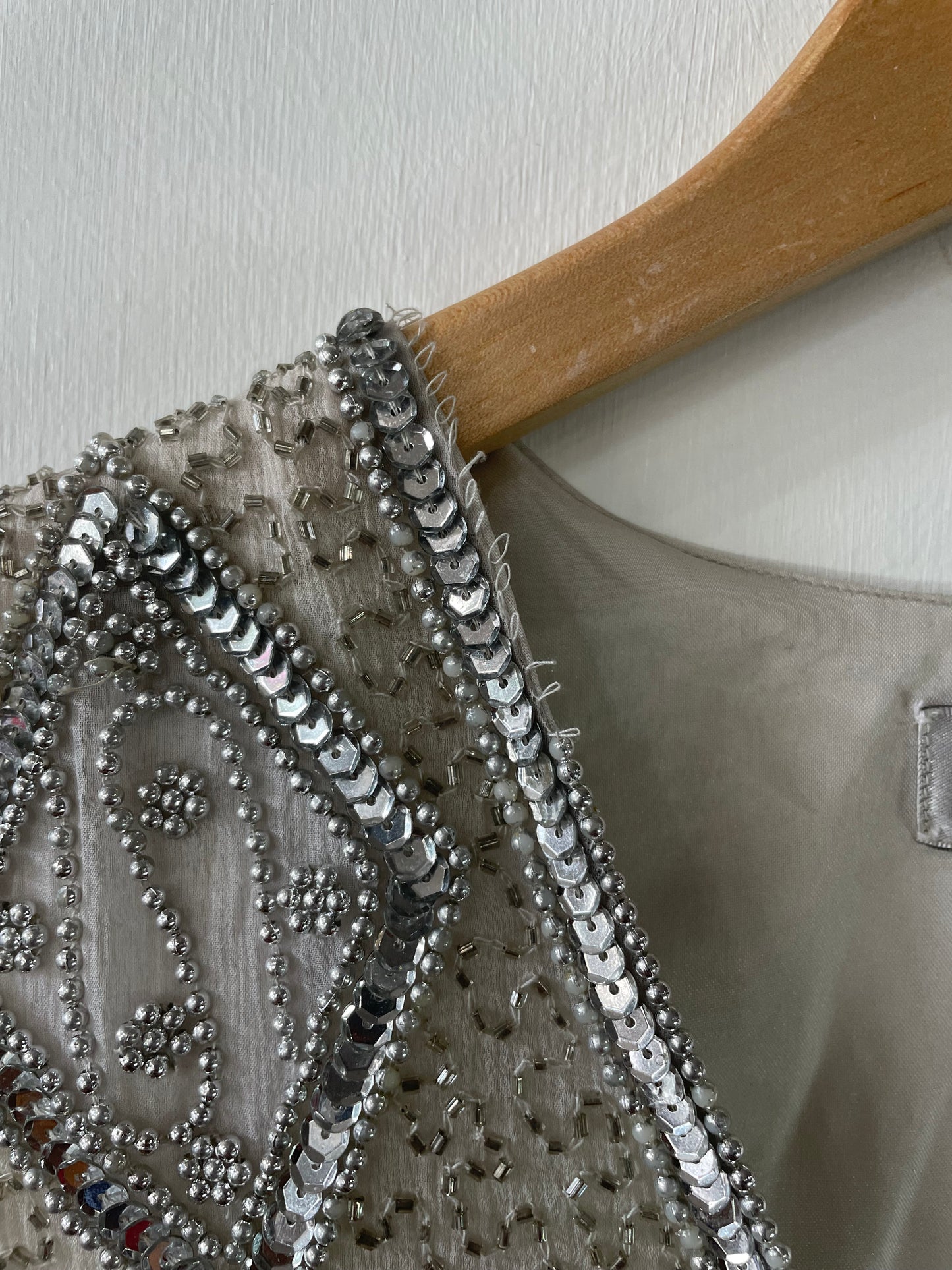 1990’s Silver Silk Sequin Vest