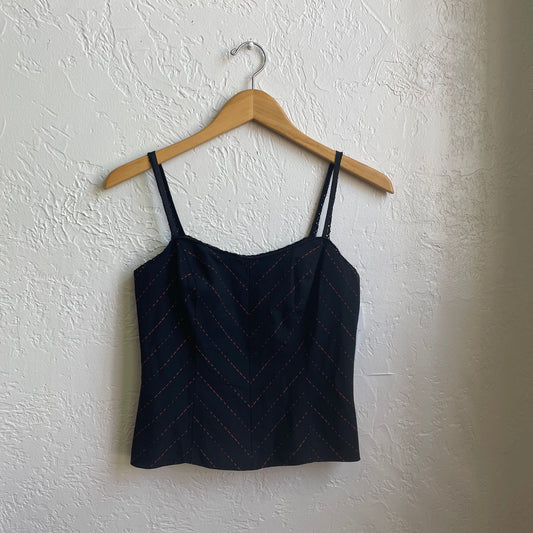 Black Red Striped Cropped Cami | Small