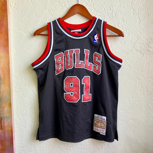 90s Chicago Bulls #91 Dennis Rodman Jersey Youth Medium