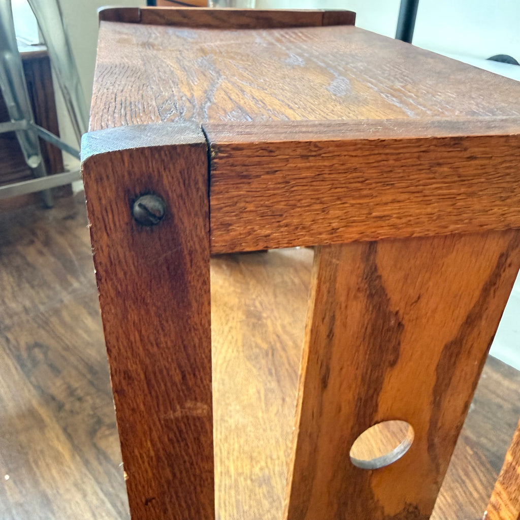 Antique Arts & Craft Mission Oak 3-Tier Small Bookcase