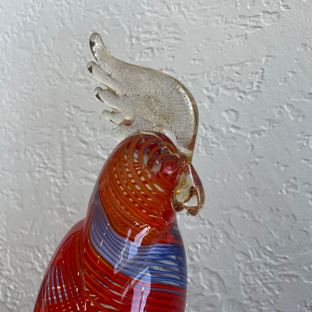 Murano Glass Art Cockatoo Figurine