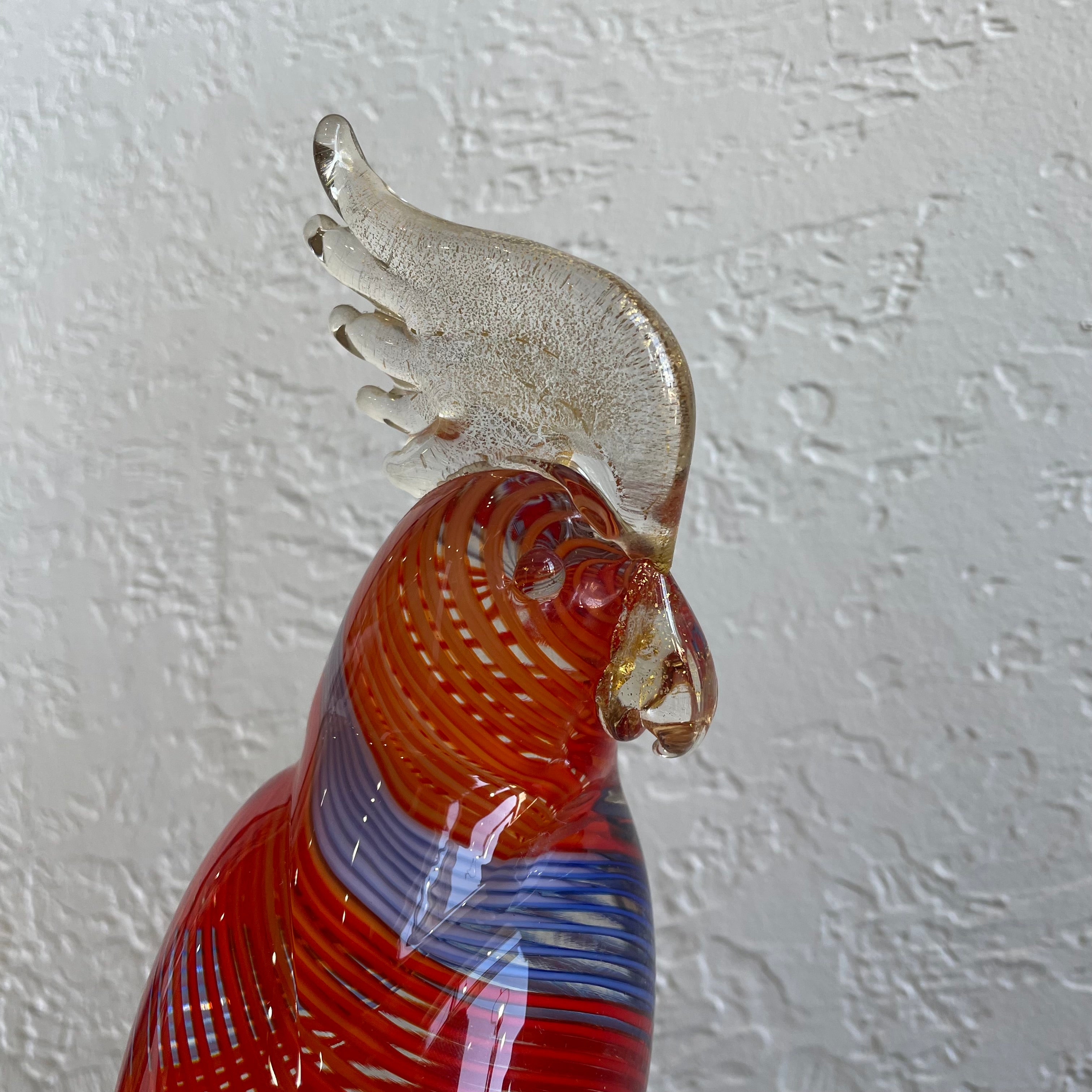 Murano Glass Art Cockatoo Figurine