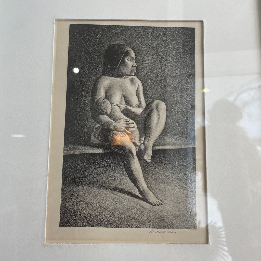 Rockwell Kent 1934 Greenland Mother, Nursing Child Signed Lithograph  13" x 16"