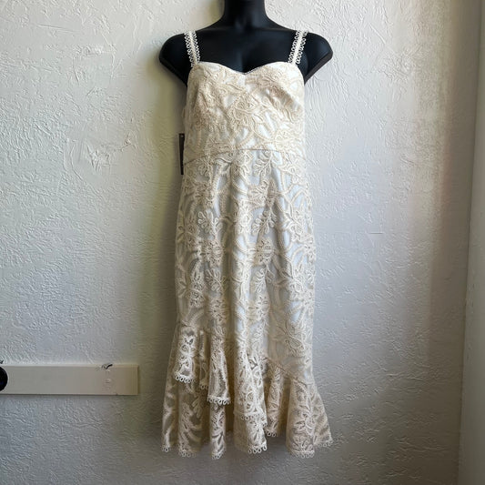 Beige Ruffle Long Dress | XL