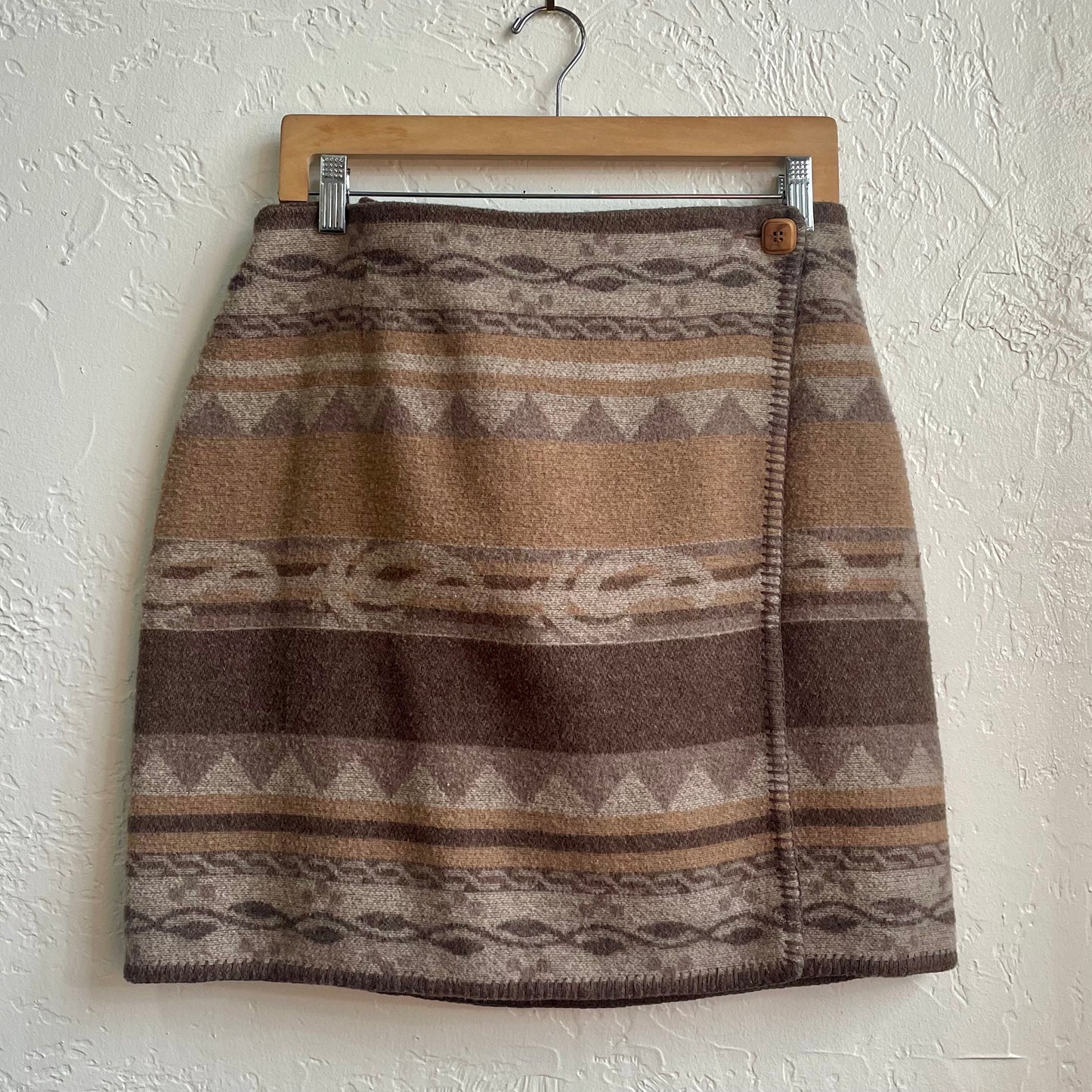 Wool Wrap Mini Skirt | Size 13/14