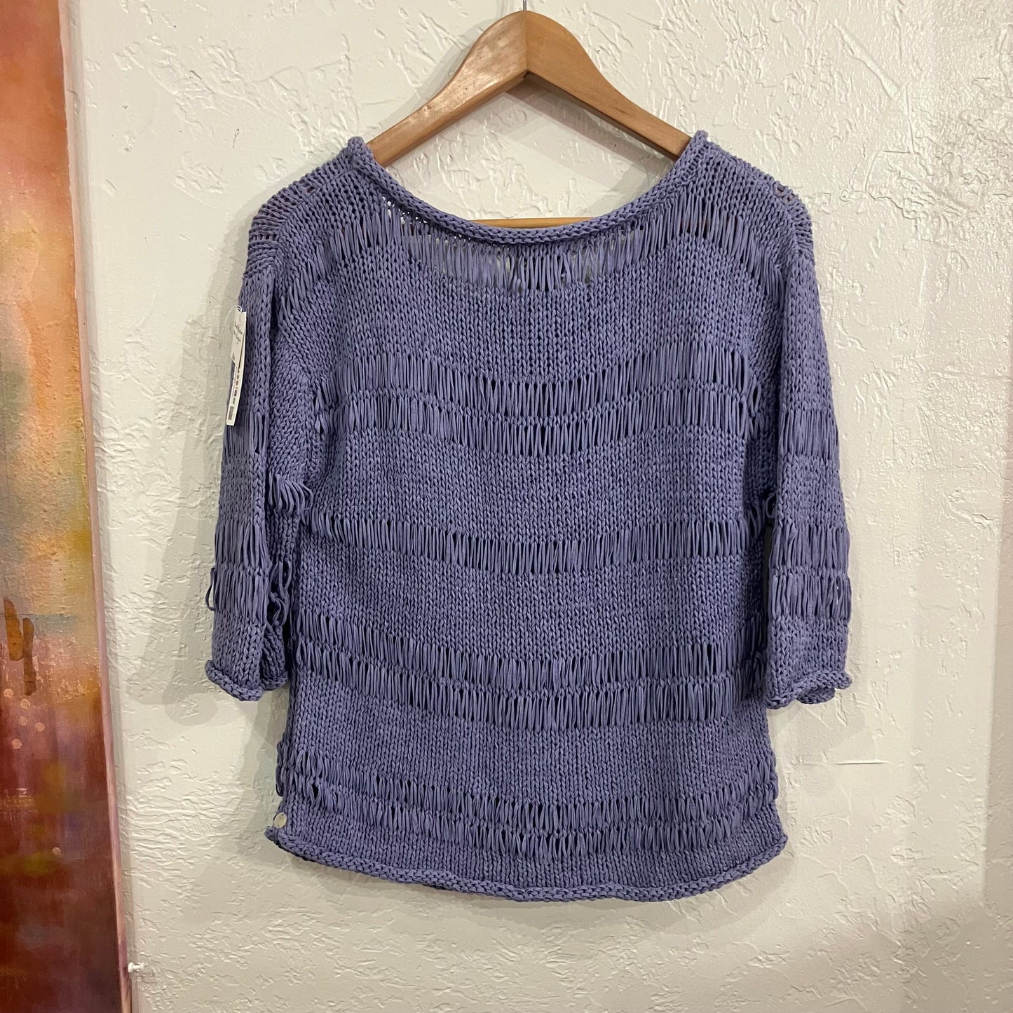 Vintage Lavender Purple Hand Knit Top | Small Medium