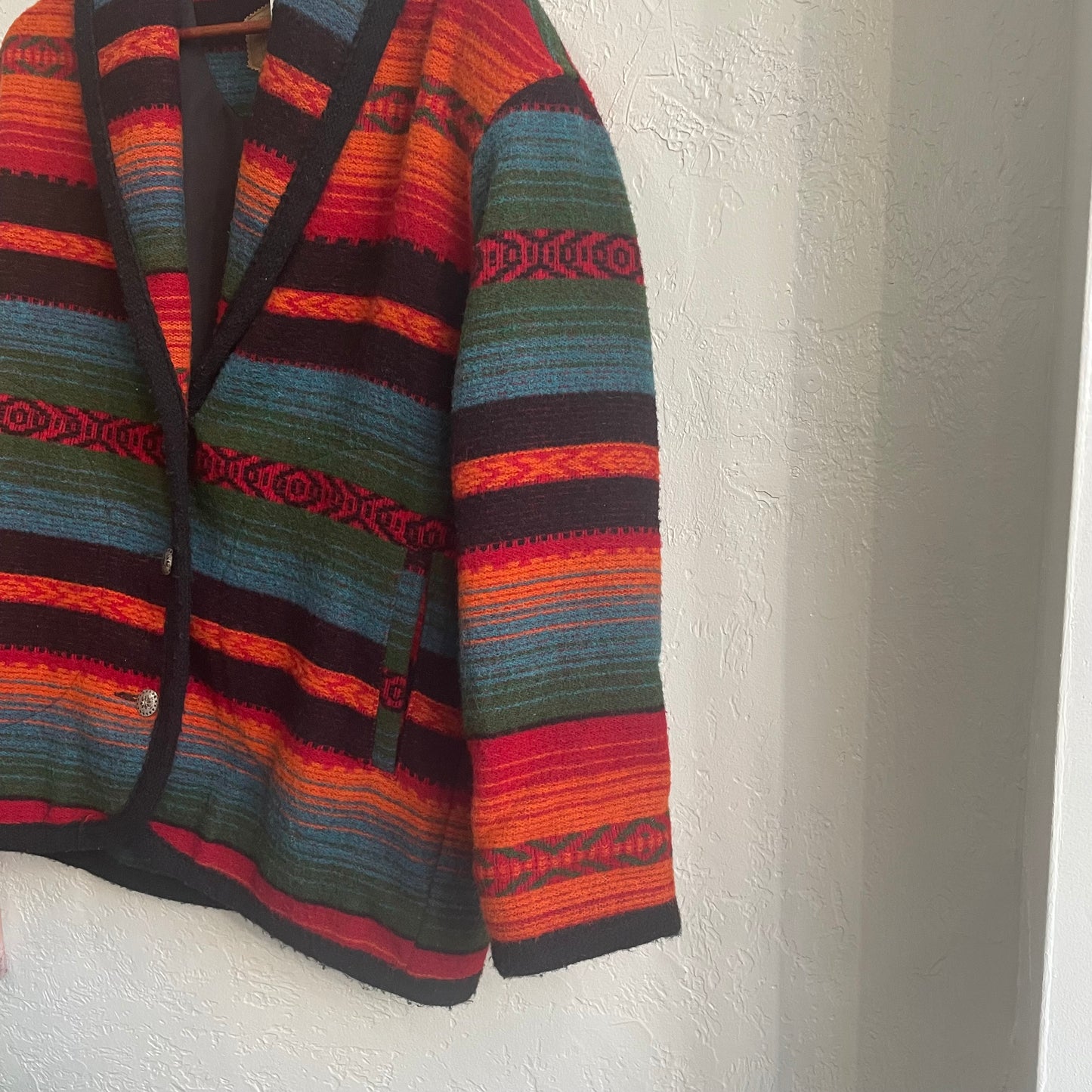 Woolrich Western Style Aztec Stripped Blanket Coat Vintage 1980's| Medium