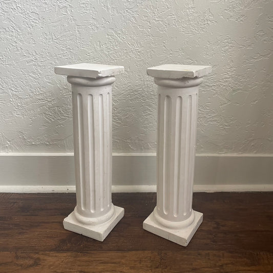 18" Empire Plaster Column Pedestal set of 2