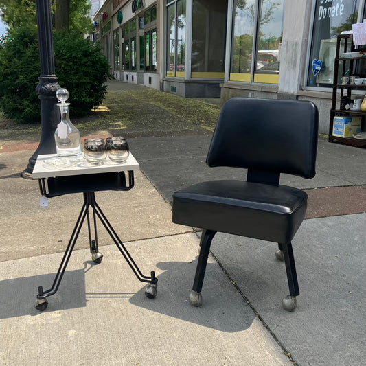 Black Leather Rolling Office Chair