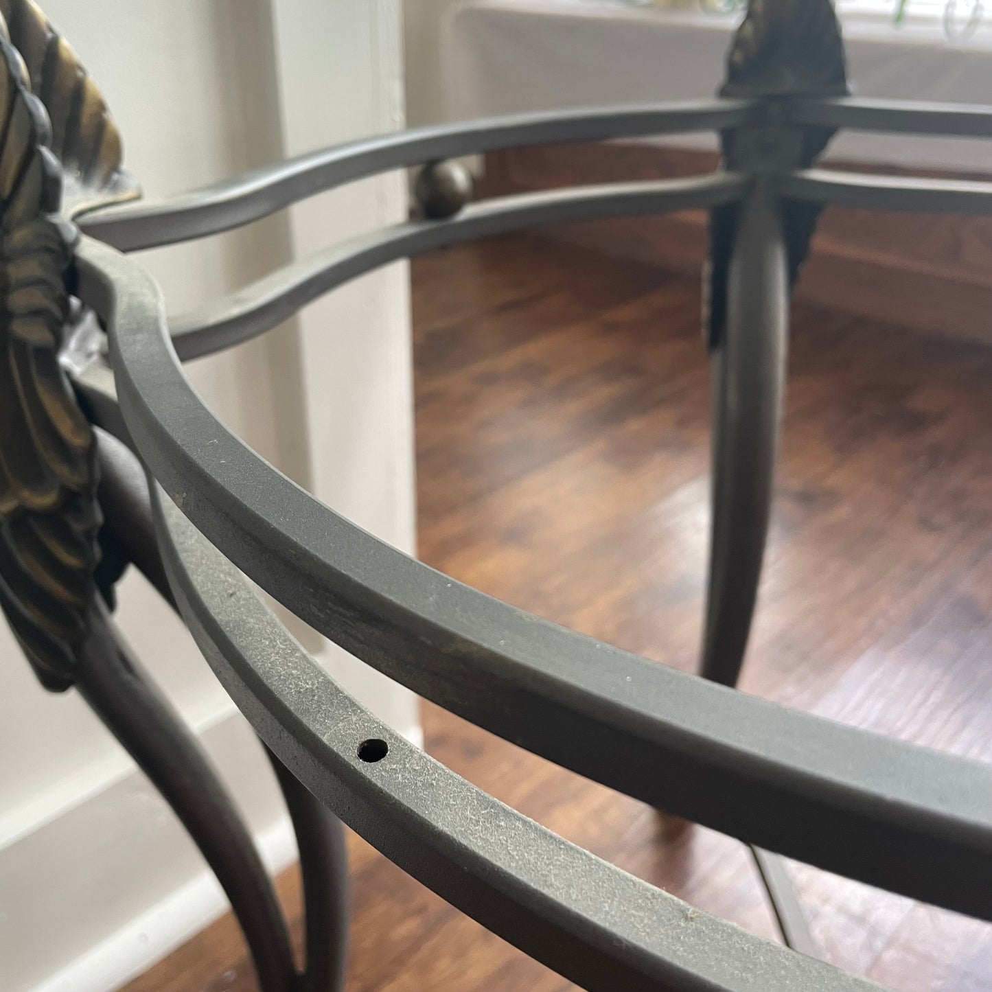 3 Piece Wrought Iron Swan Coffee Table Set