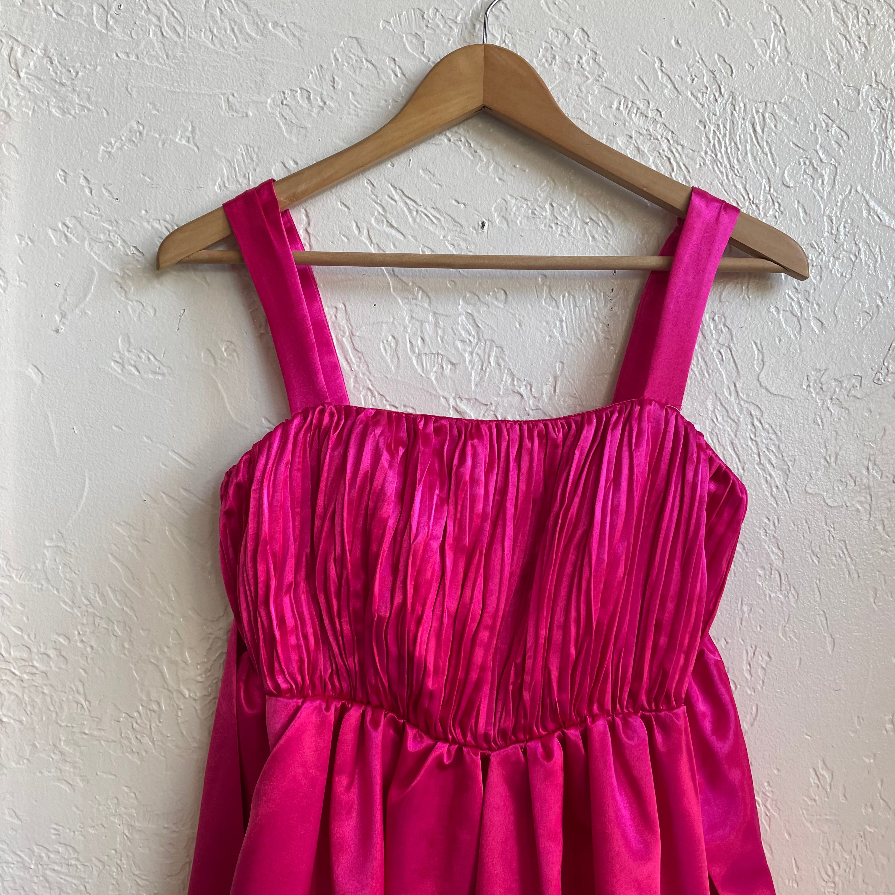 Anthropologie Maeve Pink Satin Bow Tie Mini Dress | 0/xsmall
