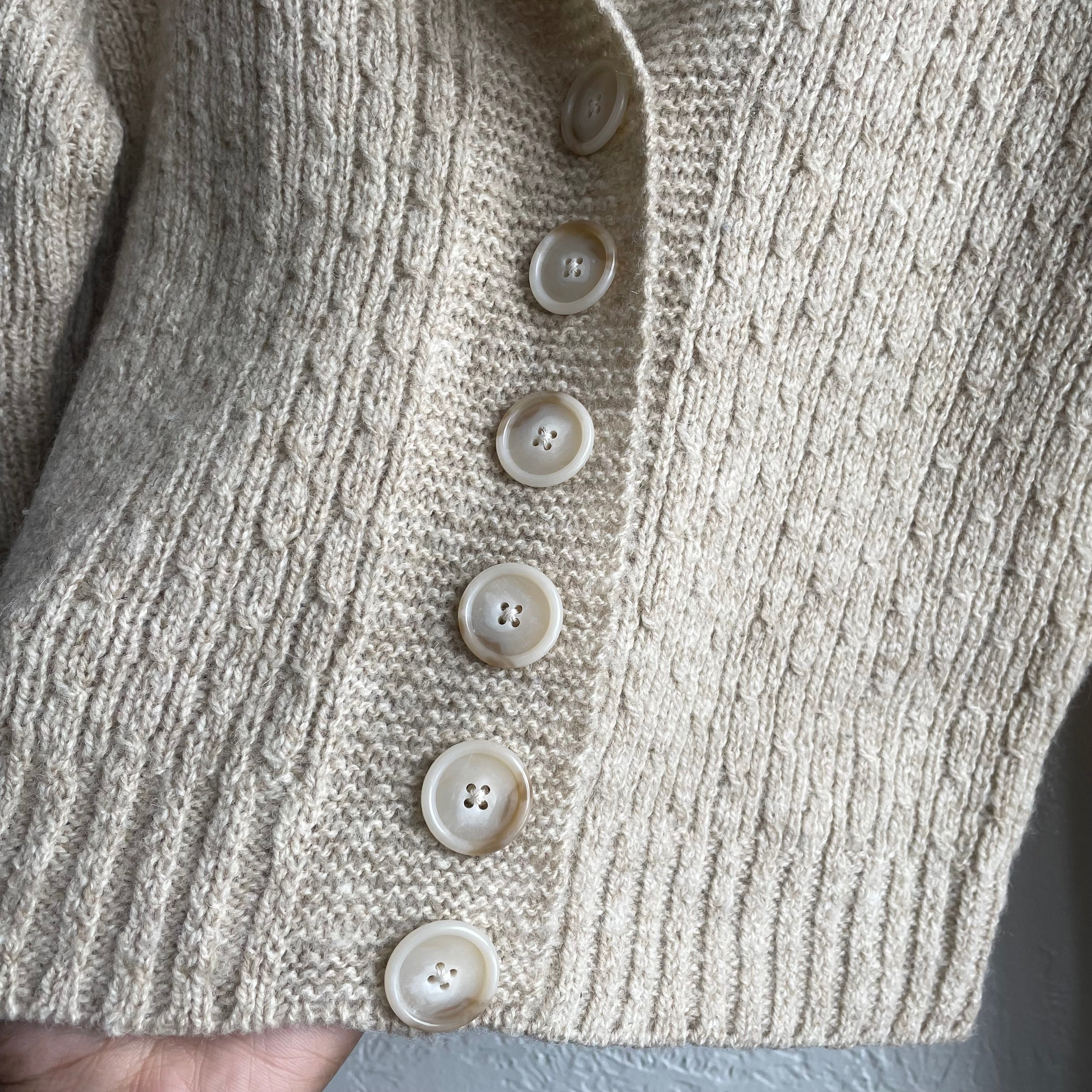 Hand Knit Cream Cardigan | One Size