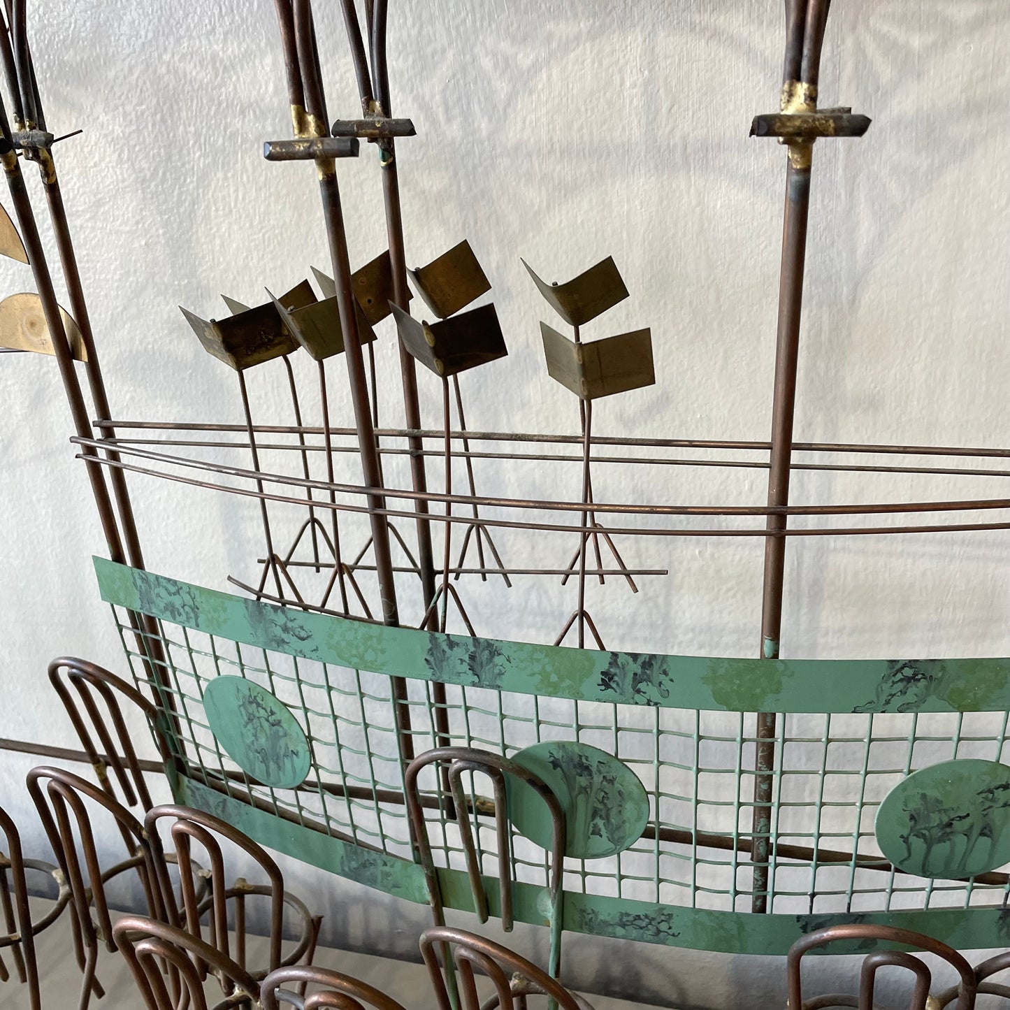 Curtis Jere Bandstand Gazebo Mid-Century Copper Wall Art Sculpture