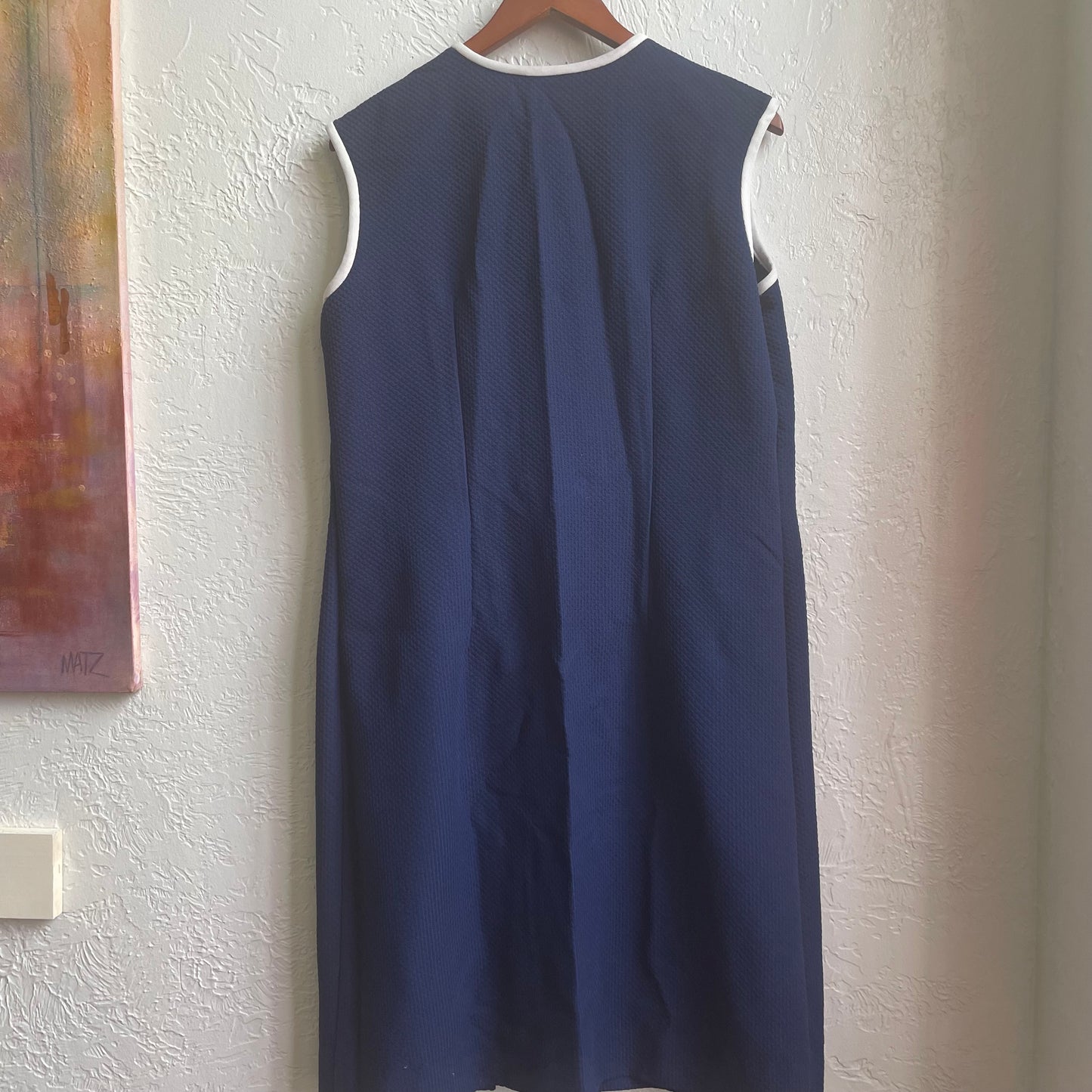 Blue & White Buttoned Dress | XL