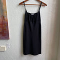 Black Satin Y2K Slip Dress | Small