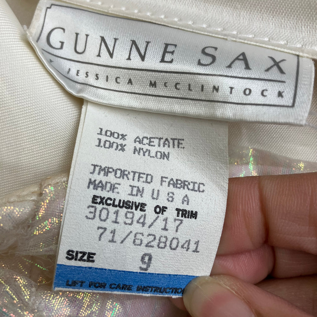 Vintage Dreamy Iridescent Strapless Gunne Sax Dress | Small