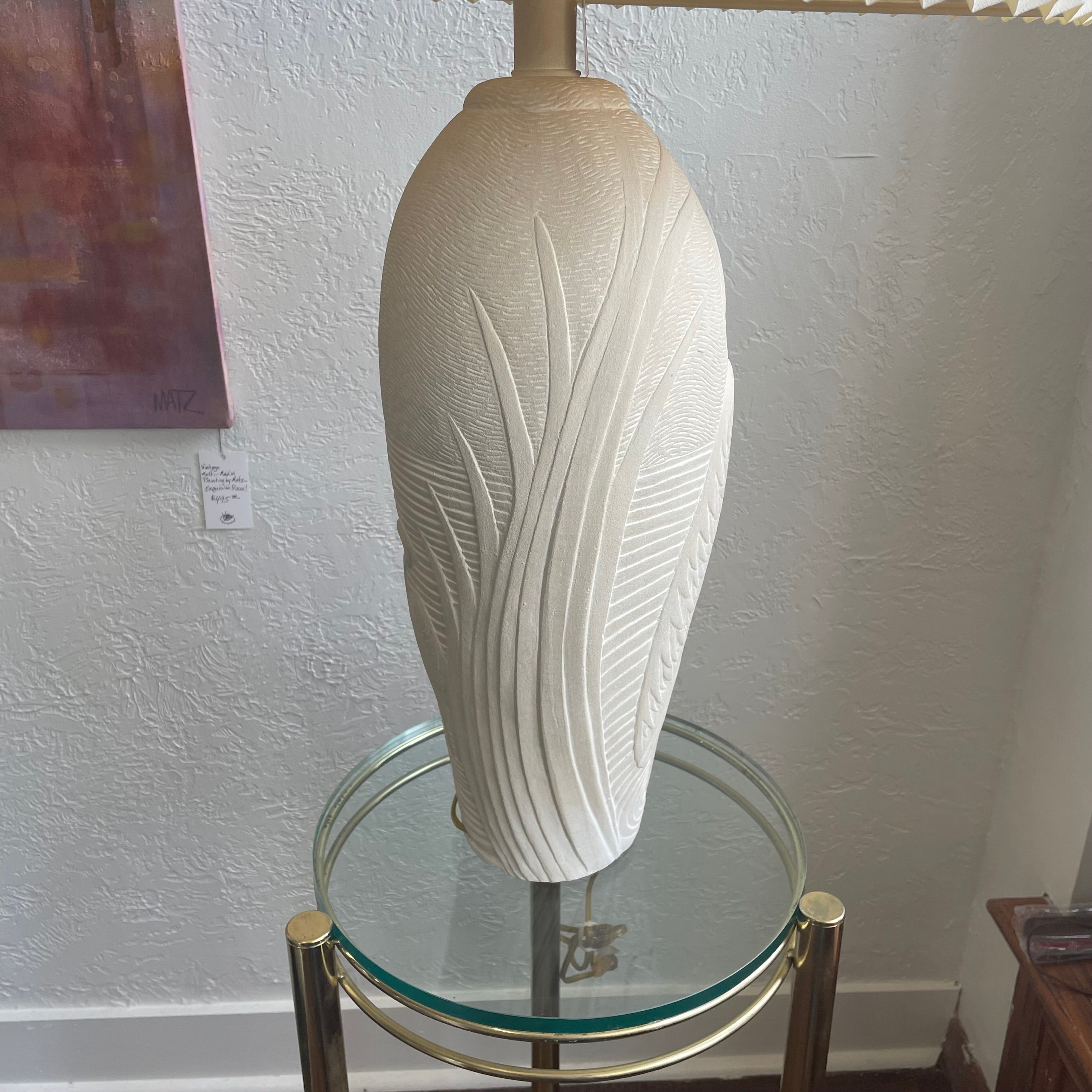 Dayle Rushall Palm Beach Snowy Egret Heron Ceramic Lamp