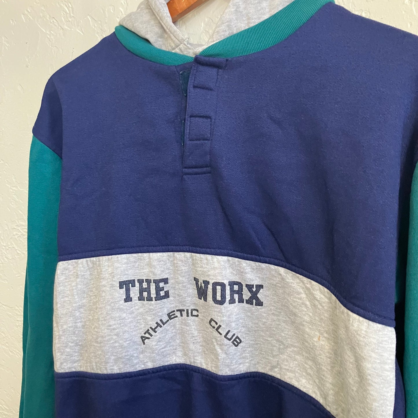 90s The Worx Pull Over Hoodie Sweater | Medium