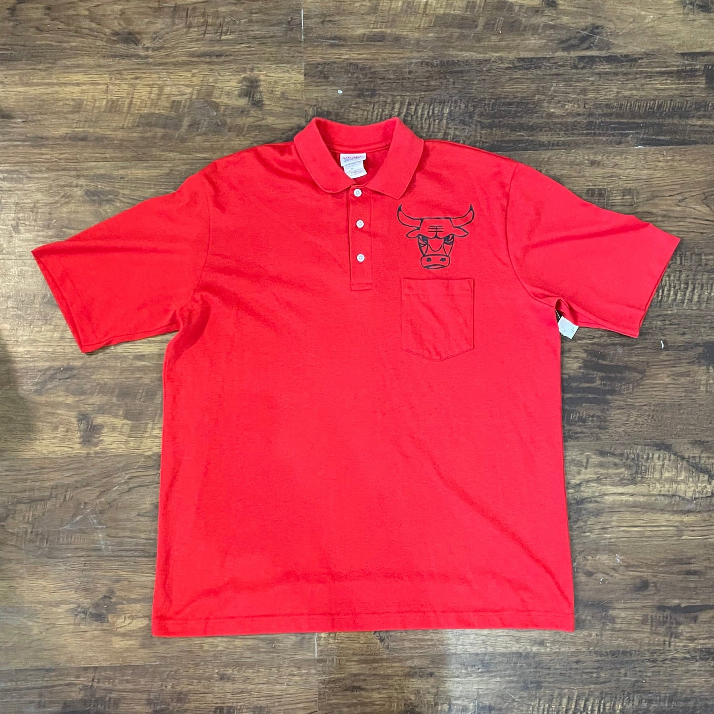 80s Chicago Bulls Polo Single Stitch • XL