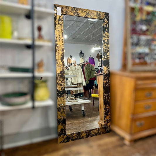 Modern Gold & Black Floor Mirror 63 x 29