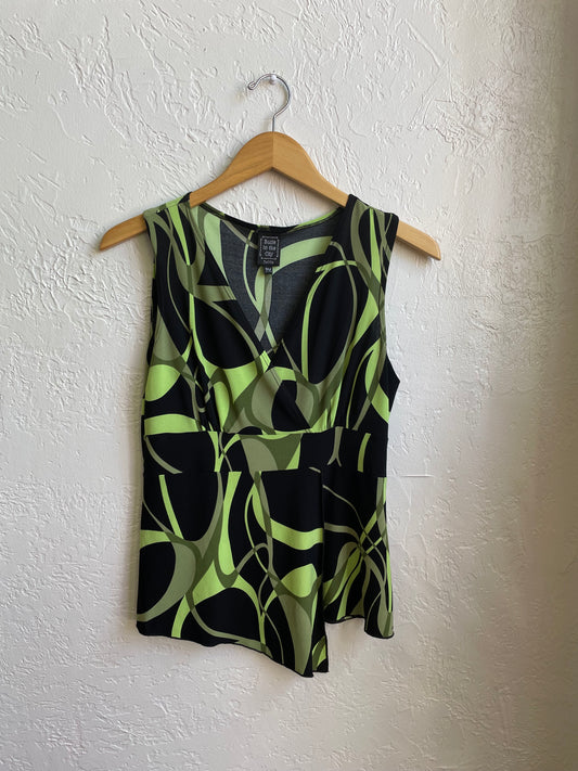 Y2K Green/Black Top Medium