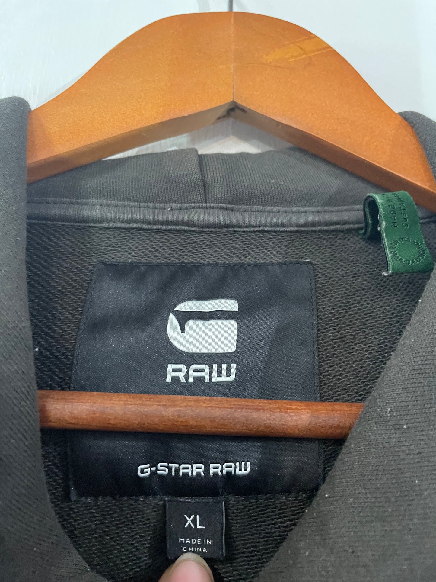 G-Star Raw Sleeve Logo Textured Hoodie XL