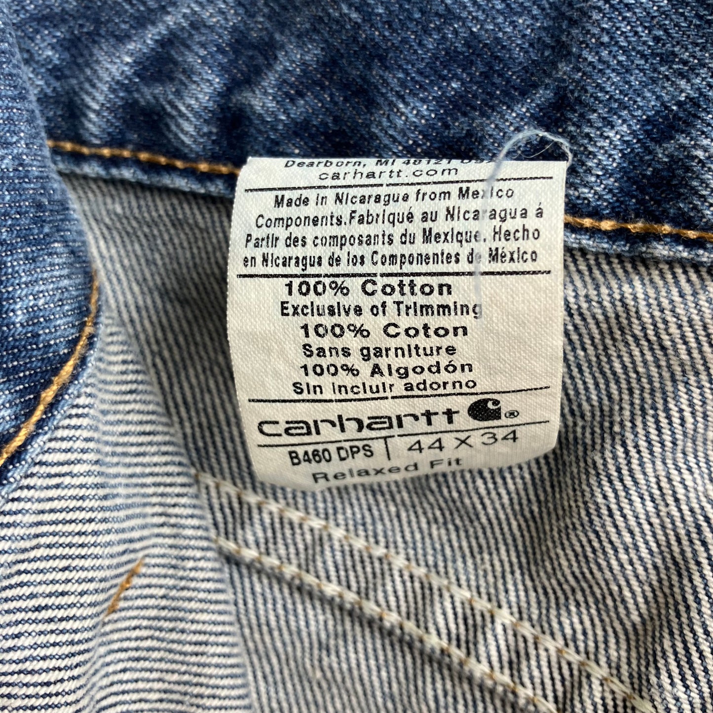 Carhartt Classic Blue Jeans Vintage Logo 44x34