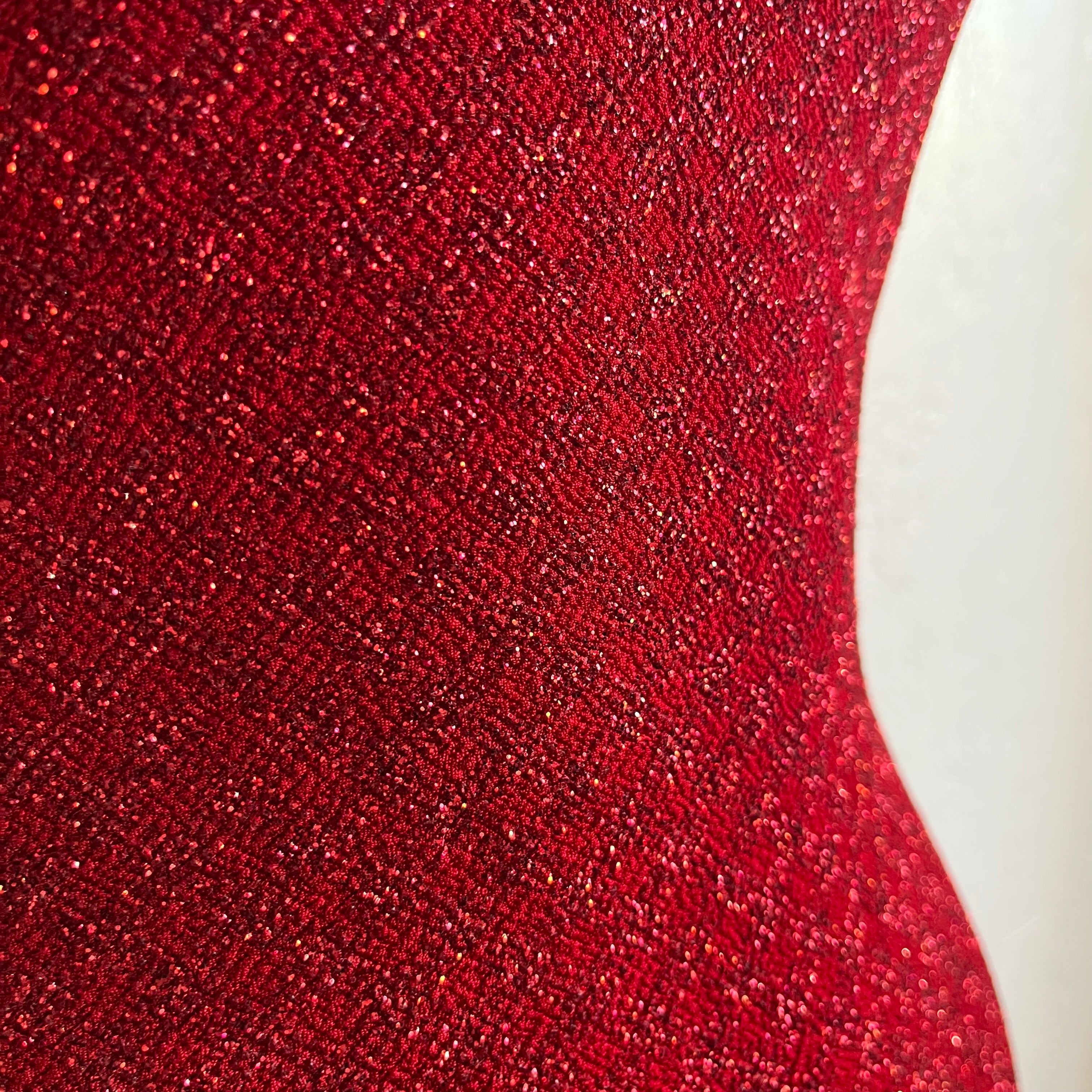 Y2K Red Shimmery Strapless Tube Top Dress | Medium