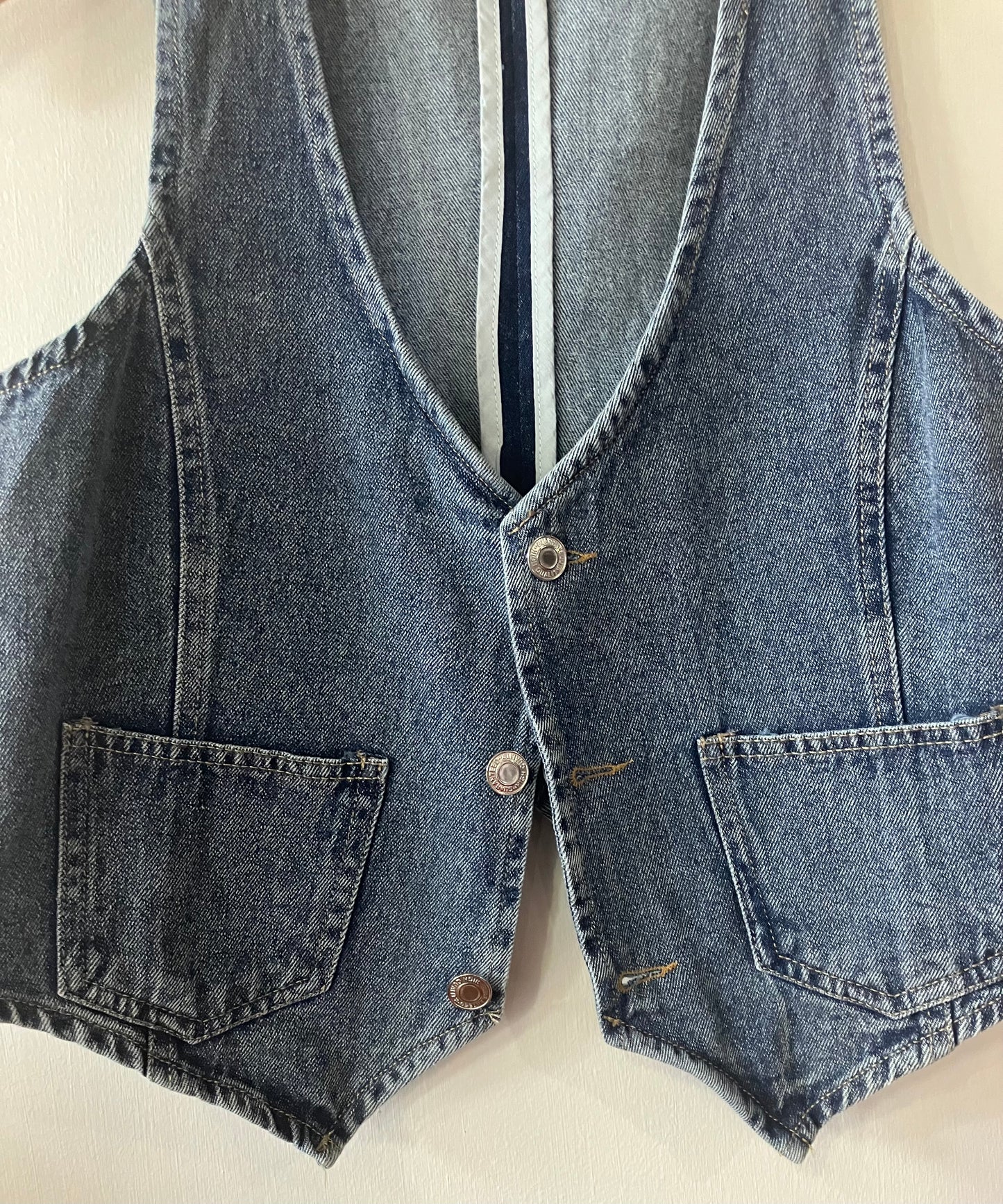 Denim V Neck Vest