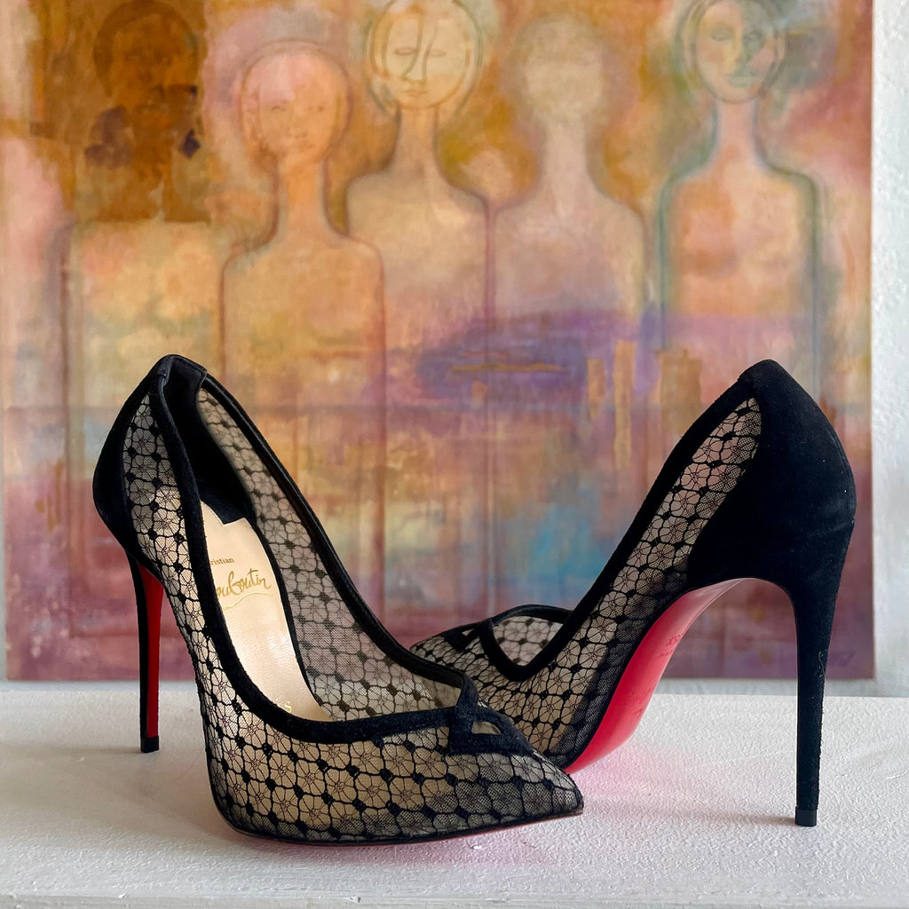 Christian Louboutin Neoalto Dentelle Resille Pumps | Size US 5.5/ IT 35.5