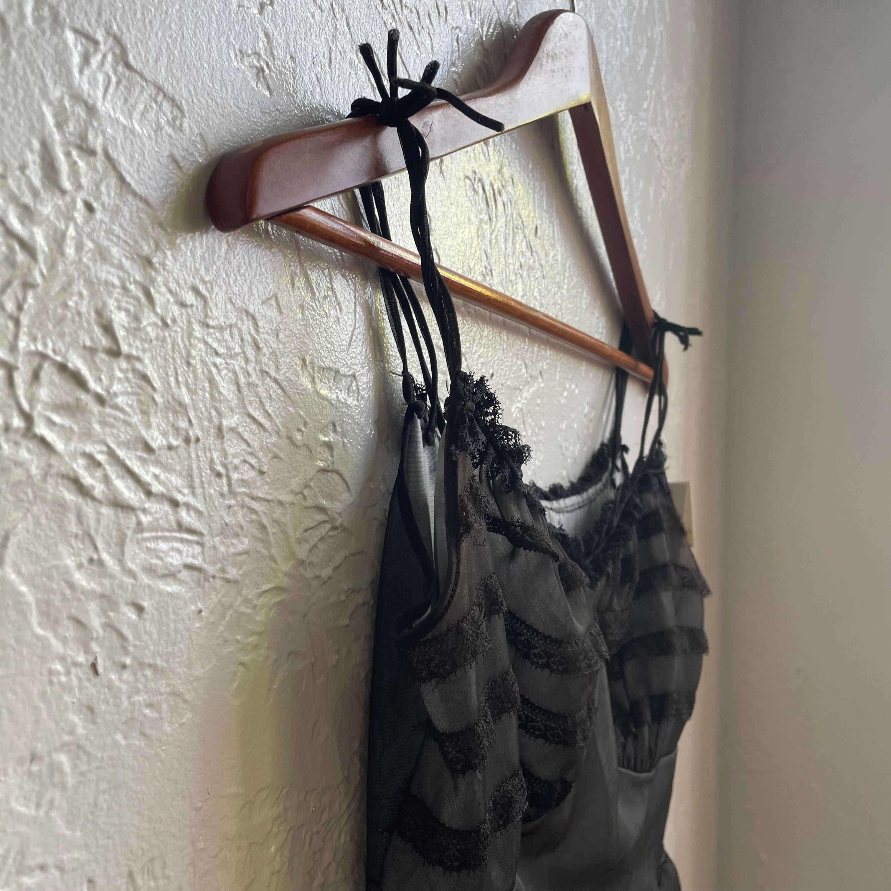 Black Striped 60's Lingerie Top | 1 size